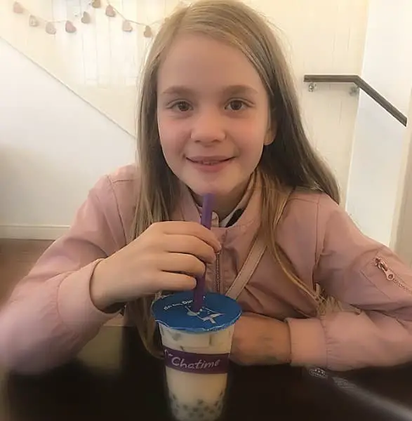 my daughter Ruby who loves Bubble tea