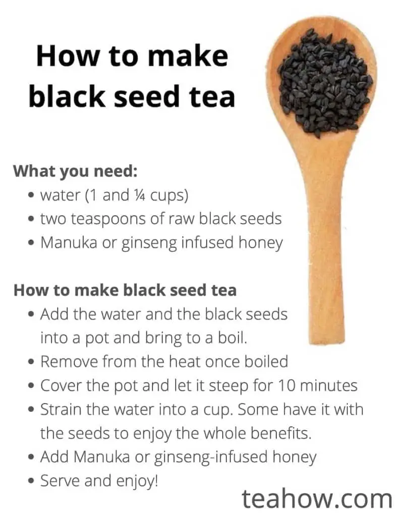 how to make back seed tea instructions