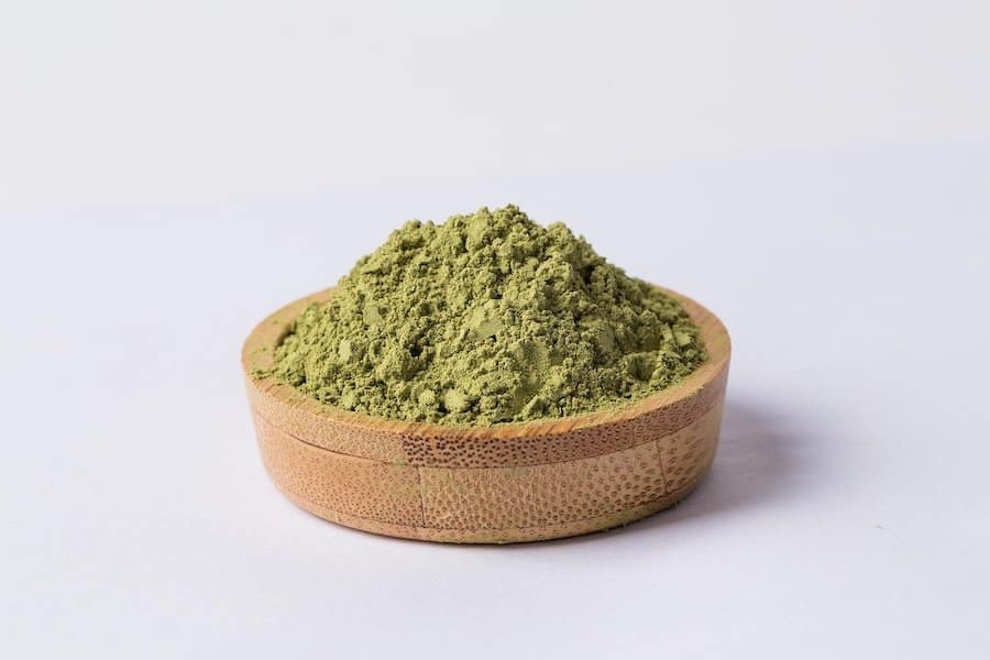 matcha powder in a bowl