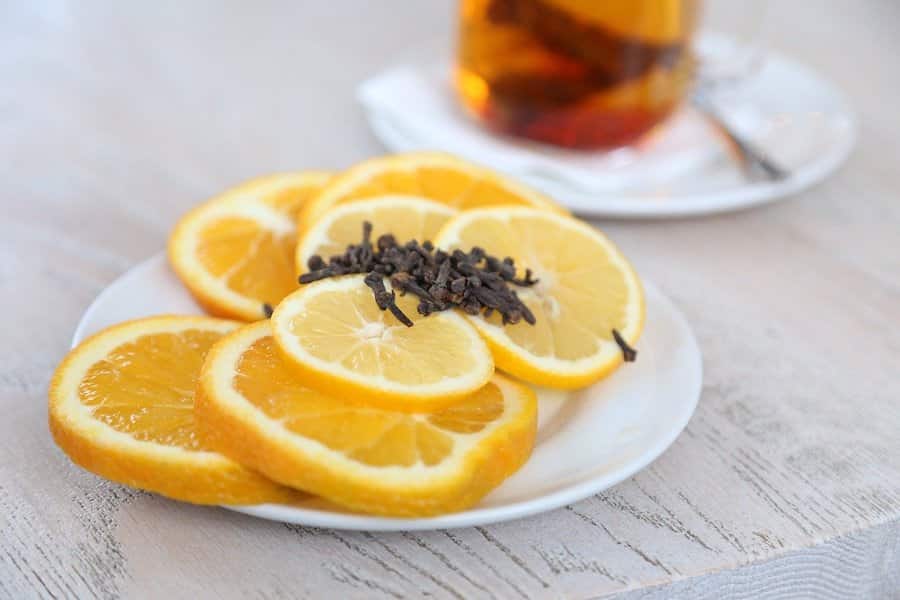 some citrus fruit ready to add to tea