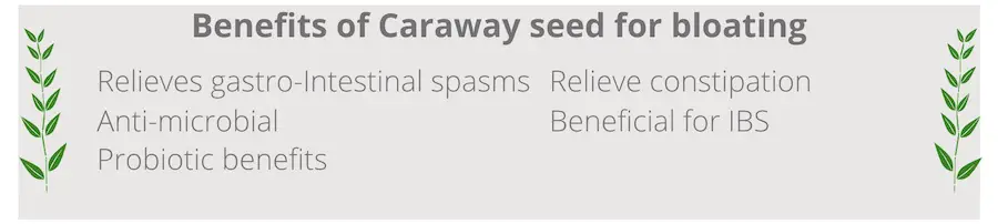 list of benefits of caraway seed for bloating