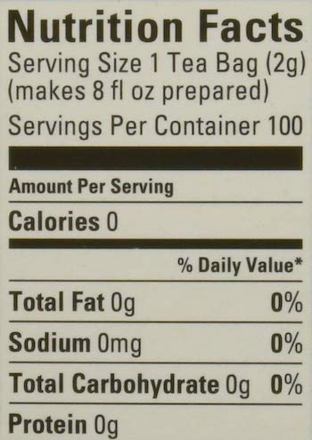 lipton yellow label tea nutritional information