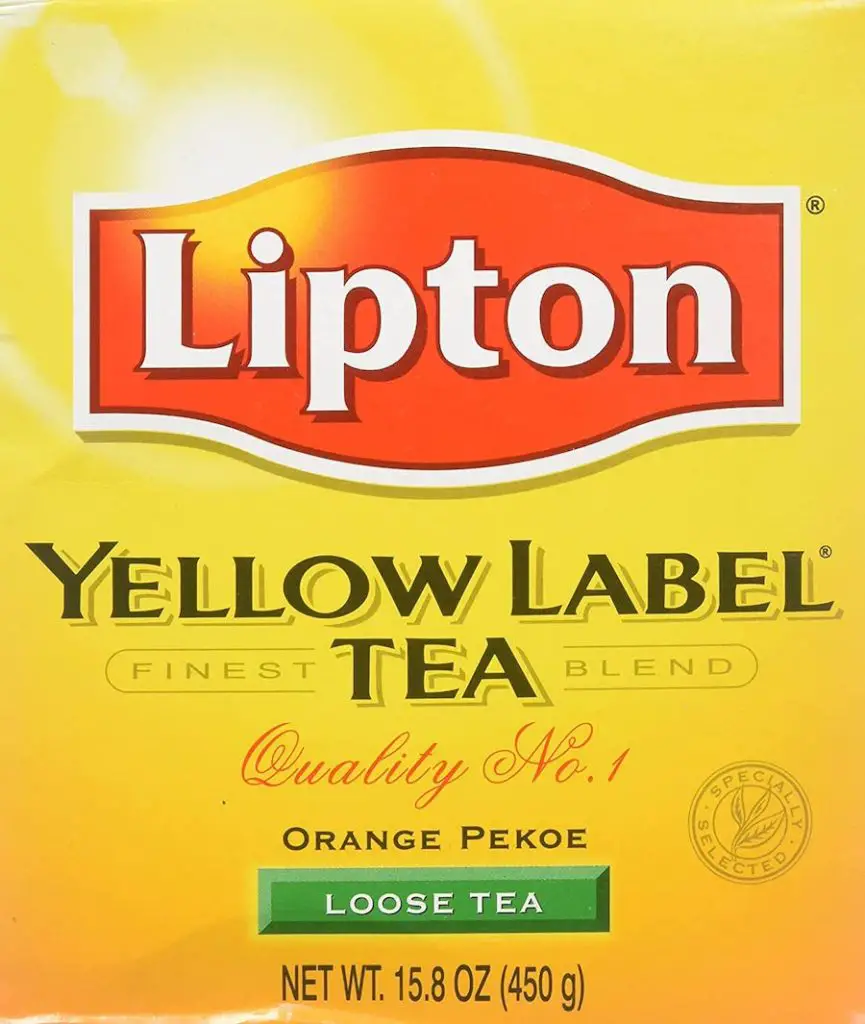 lipton yellow label tea packet front